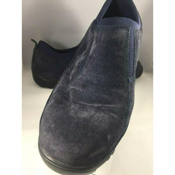 Hush Puppies Womens Shoes HP360 Size 10M Blue Suede Leather Slip On Loafer - Picture 1 of 7